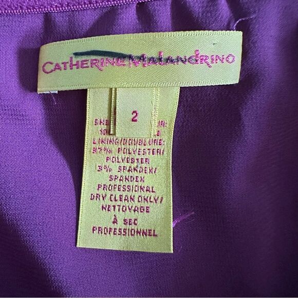 Catherine Malandrino~Magenta Ribbon Top~adjustable tie straps~side zip ~ size 2 - Picture 12 of 12